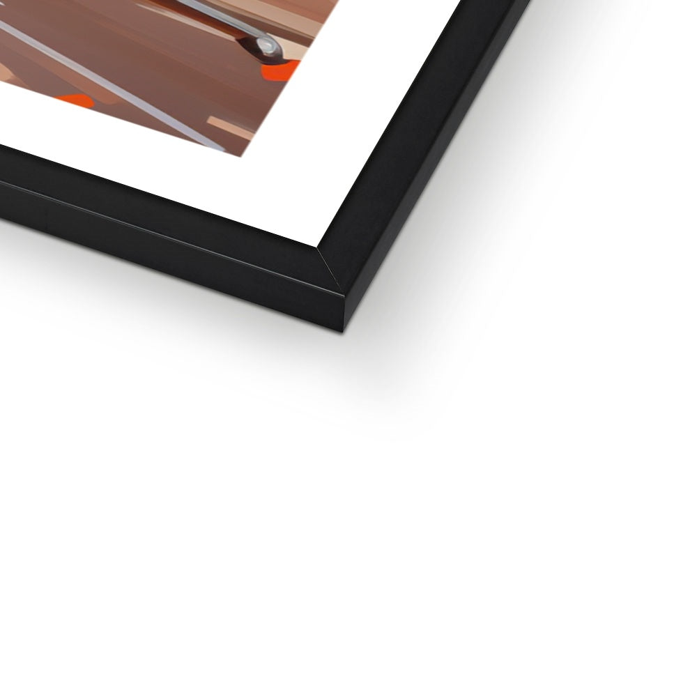 Black wooden framed print