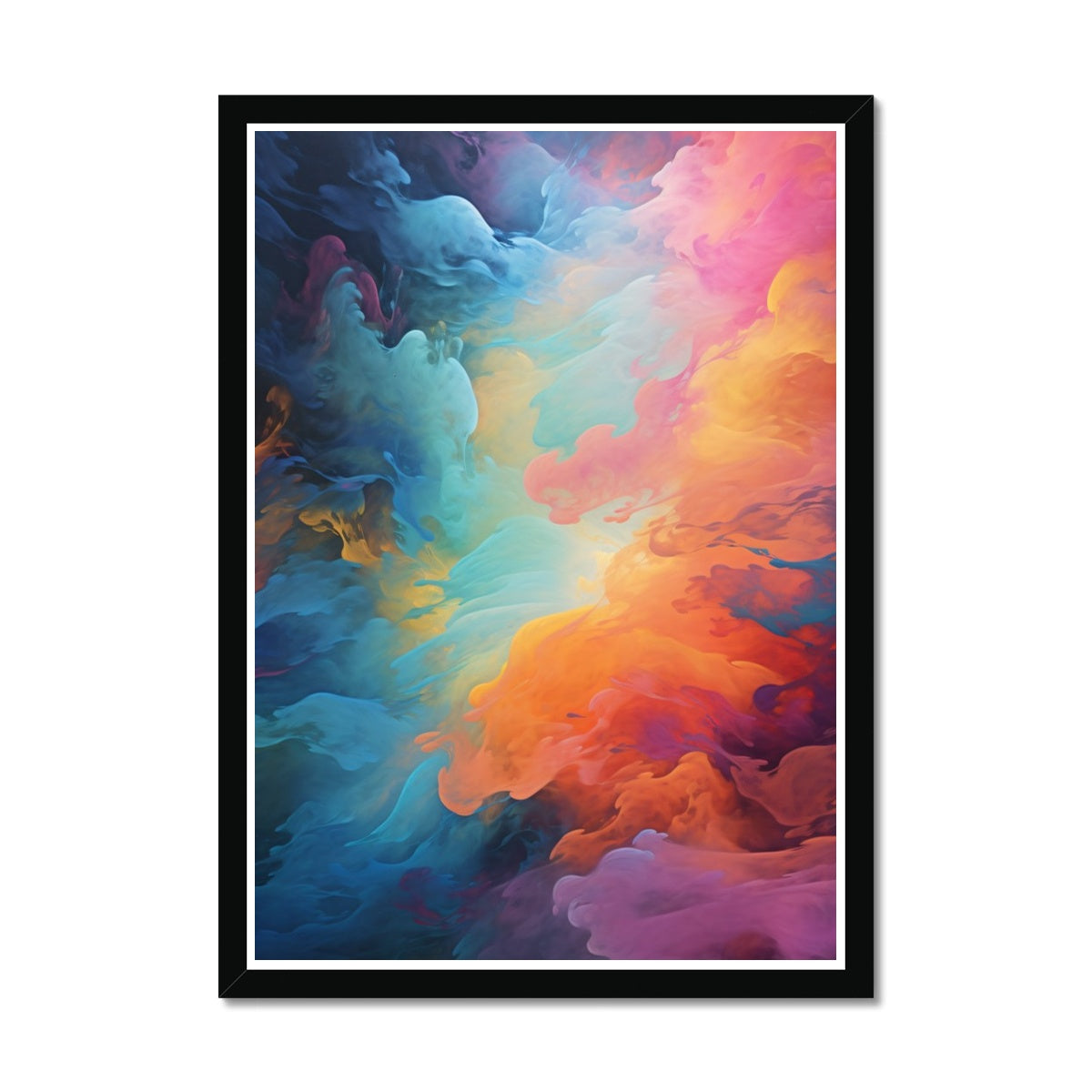 "Harmony of Skies" invites you to immerse yourself in the mesmerizing embrace of nature's poetry. This fine art print captures the breathtaking beauty of multicolored clouds seamlessly merging into one, creating a serene and fluid canvas that soothes the soul.