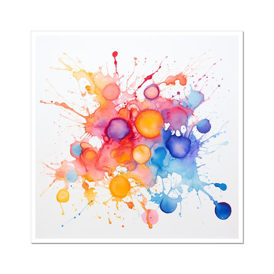 "Vivid Impressions" offers a captivating glimpse into a world of color and creativity, where paint circles converge and intermingle. This fine art print captures the lively spirit of artistic expression, celebrating the vibrant harmony of colors in motion. In this captivating artwork, the artist's brush transforms circles into a symphony of vibrant hues. 